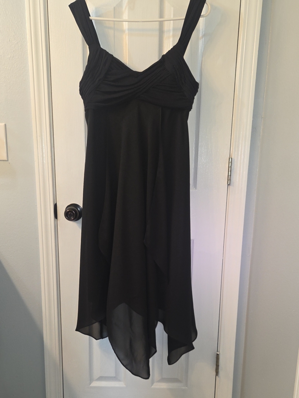 Signature by Sangria Black High-Low Strappy Evening Dress